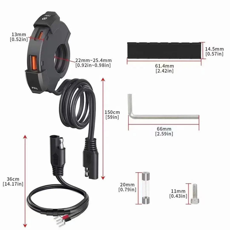 Cargador de teléfono para Motocicleta | Carga Rápida